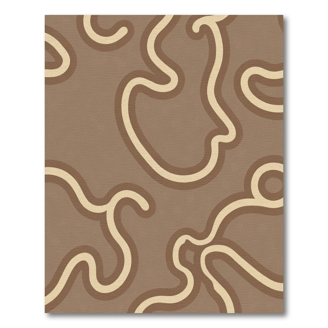 Retro Neutral Swirl Stripe Rug
