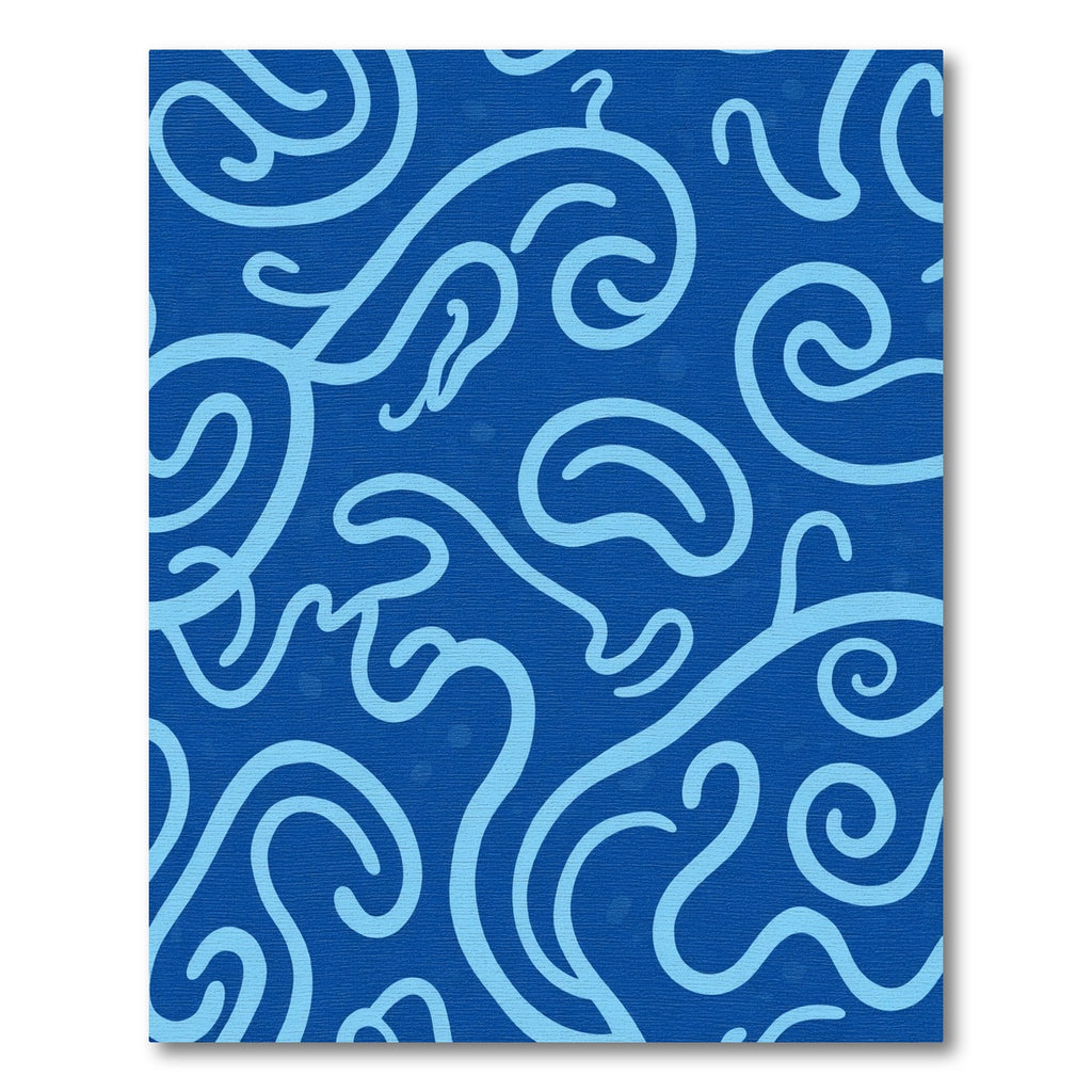 Oceanic Blue Swirls Abstract Rug