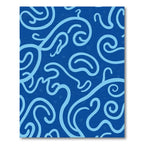 Oceanic Blue Swirls Abstract Rug
