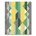 Geometric Yellow Green Gray Blocks Rug