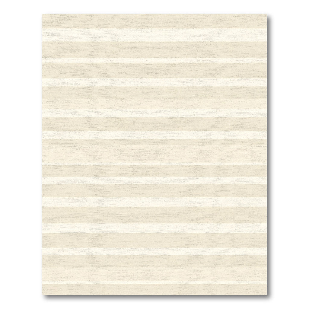 Cream and White Horizontal Stripe Rug