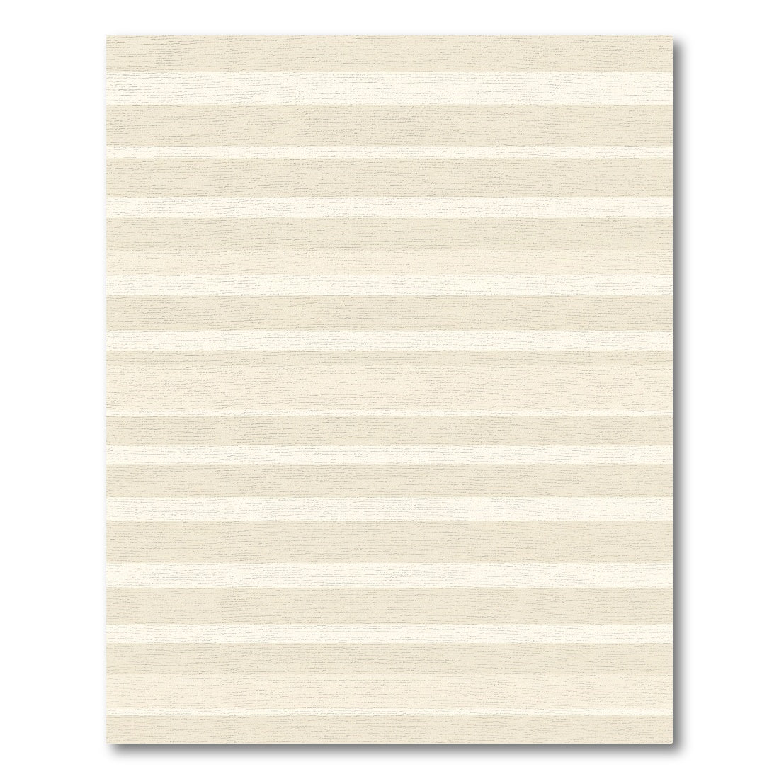 Cream and White Horizontal Stripe Rug