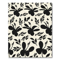 Bold Black Floral Botanical Silhouette Rug