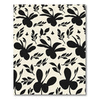 Bold Black Floral Botanical Silhouette Rug