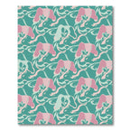 Pink Teal Abstract Flowing Orchid Rug