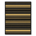 Golden Black Contemporary Stripe Rug