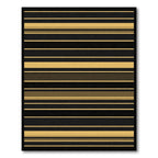 Golden Black Contemporary Stripe Rug