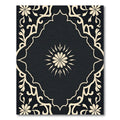 Black And Cream Floral Medallion Rug