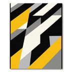 Bold Black Yellow Geometric Angles Rug