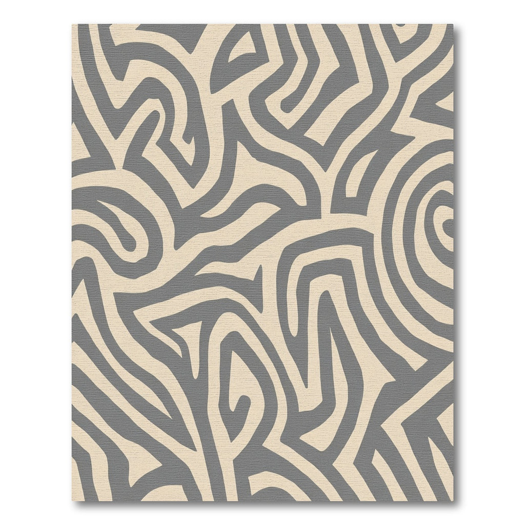 Abstract Beige Grey Maze Lines Rug