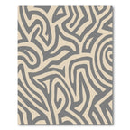 Abstract Beige Grey Maze Lines Rug