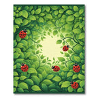 Whimsical Ladybug Foliage Garden Rug