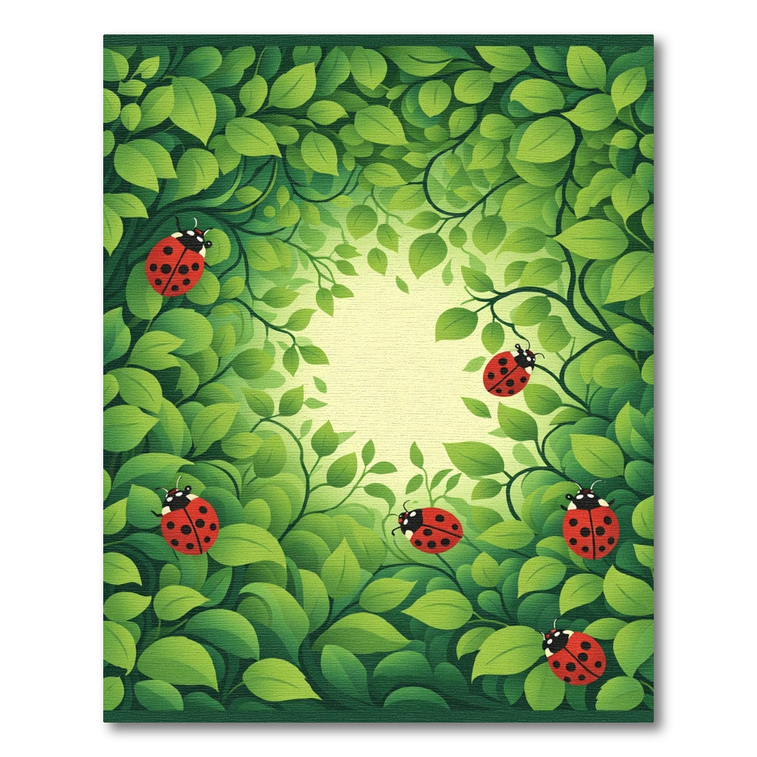 Whimsical Ladybug Foliage Garden Rug