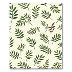 Olive Green Leafy Branches Botanical Rug