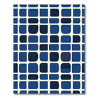 Modern Blue Rounded Squares Rug