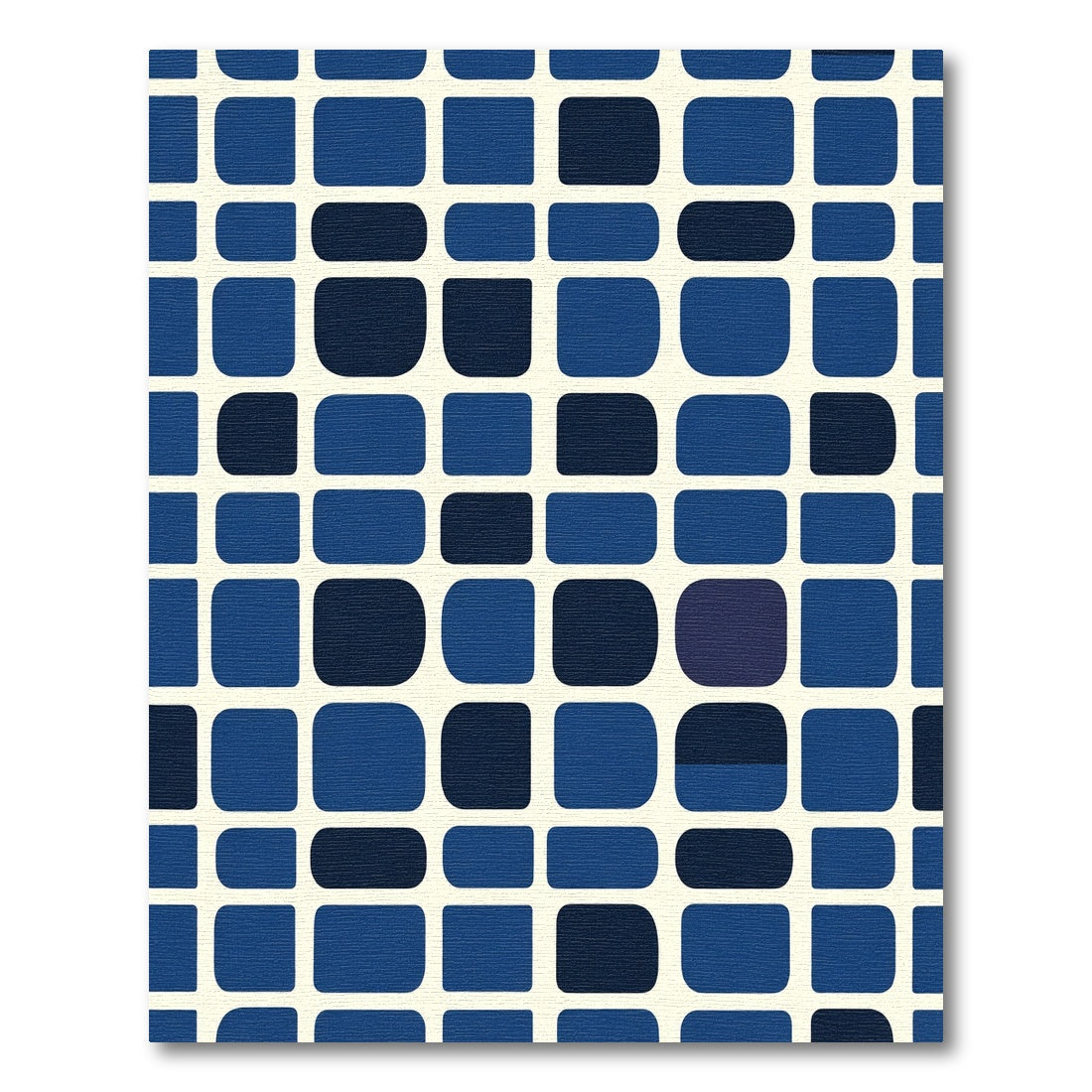 Modern Blue Rounded Squares Rug