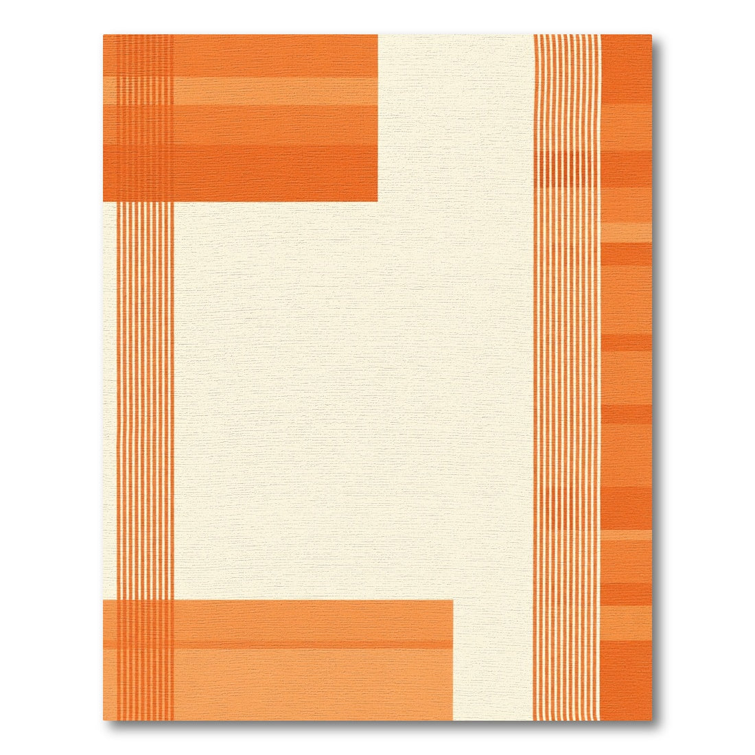 Warm Orange Linear Stripe Accent Rug