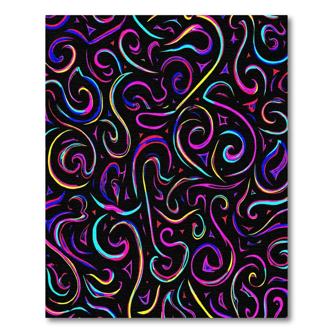 Neon Swirls Abstract Triangles Rug