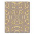 Golden Swirling Baroque Scroll Beige Rug