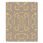 Golden Swirling Baroque Scroll Beige Rug