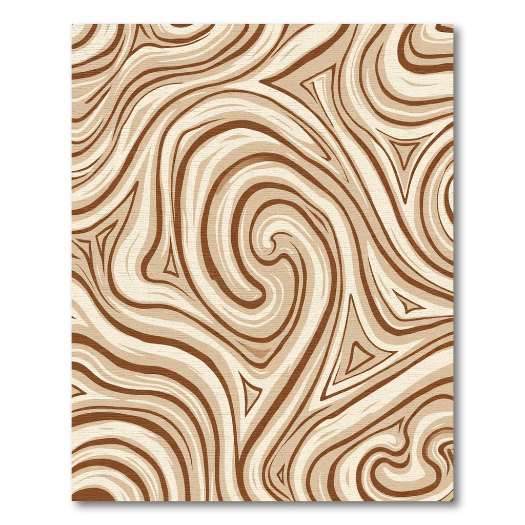 Earthy Swirls and Triangles Rug