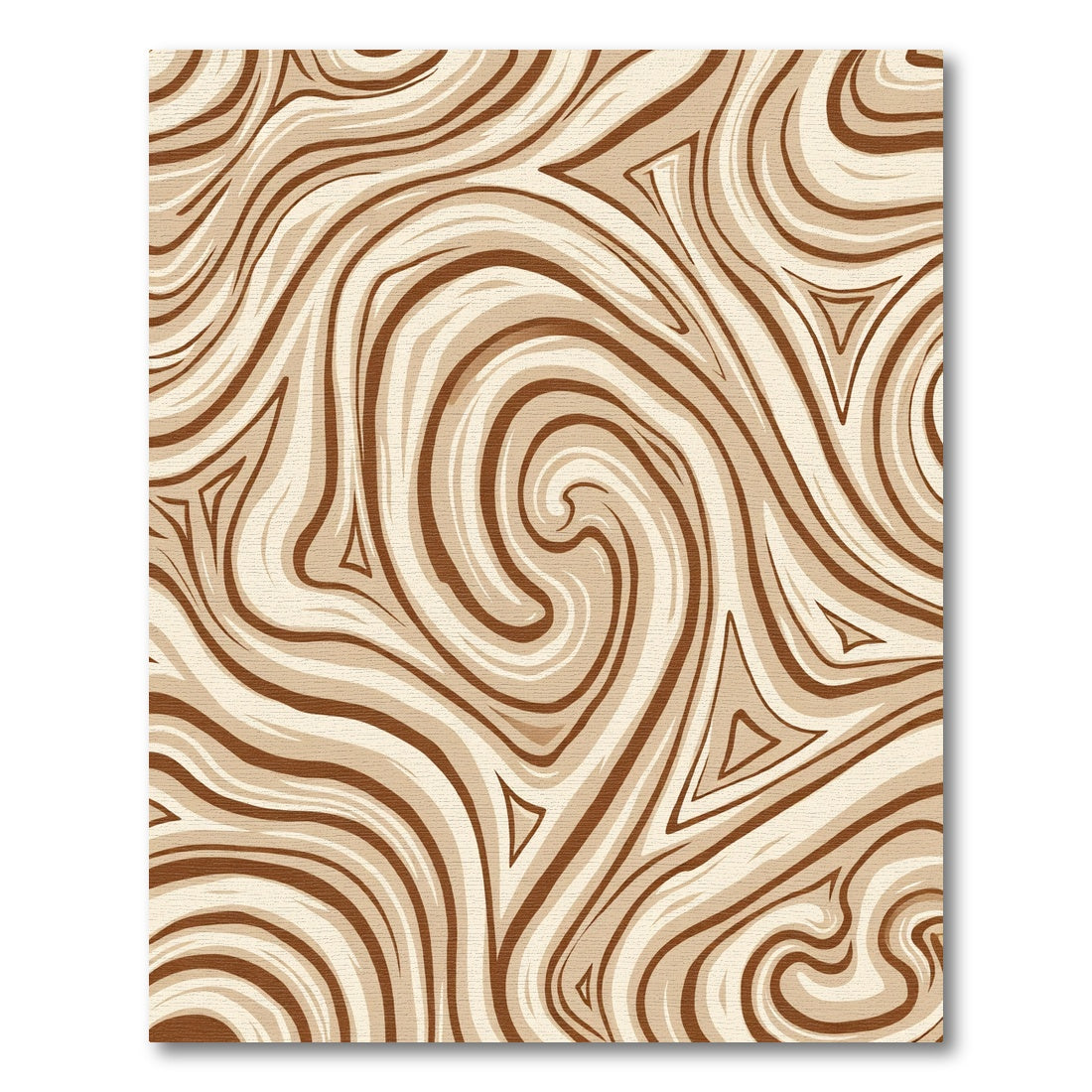Earthy Swirls and Triangles Rug