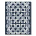 Navy Blue Diamond Lattice Rug