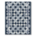 Navy Blue Diamond Lattice Rug