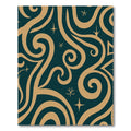 Deep Teal Swirling Stars Rug