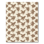 Cream Brown Abstract Leafy Swirl Rug