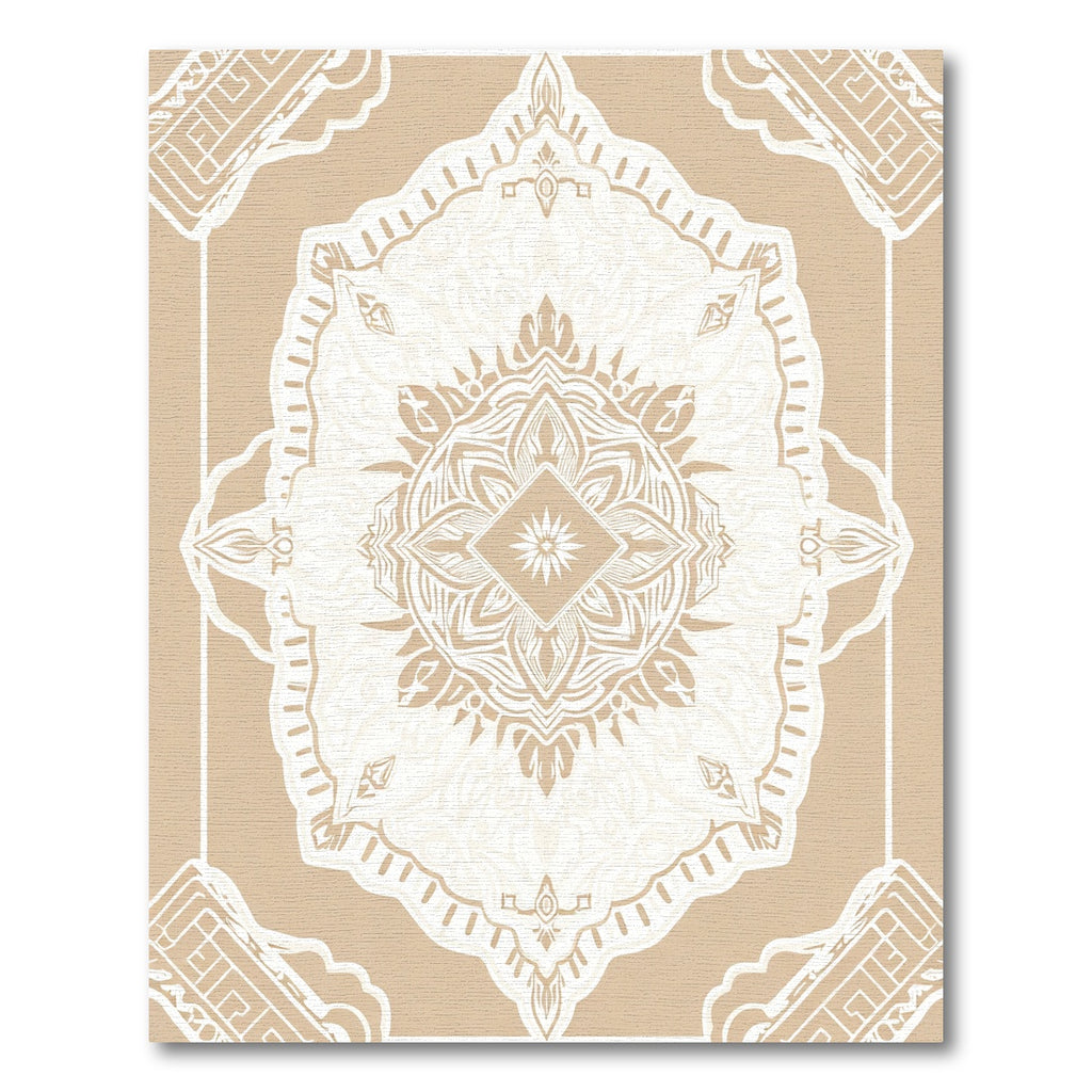 Neutral Beige Intricate Mandala Rug