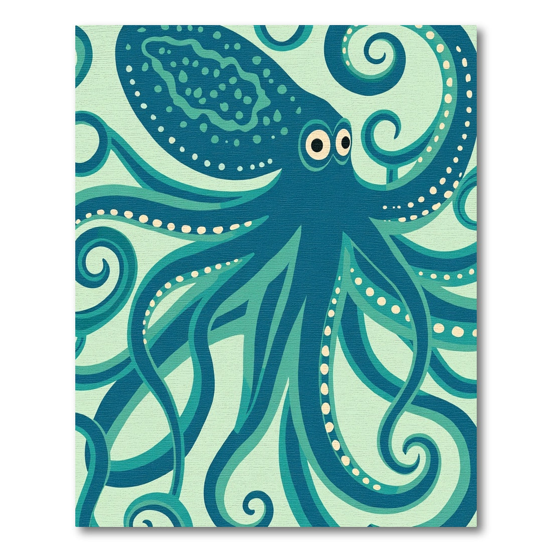 Teal Octopus Swirls Sea Creature Rug