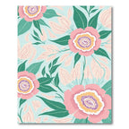 Coral Pink Blooming Floral Garden Rug