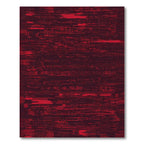 Crimson Abstract Distressed Stripe Rug