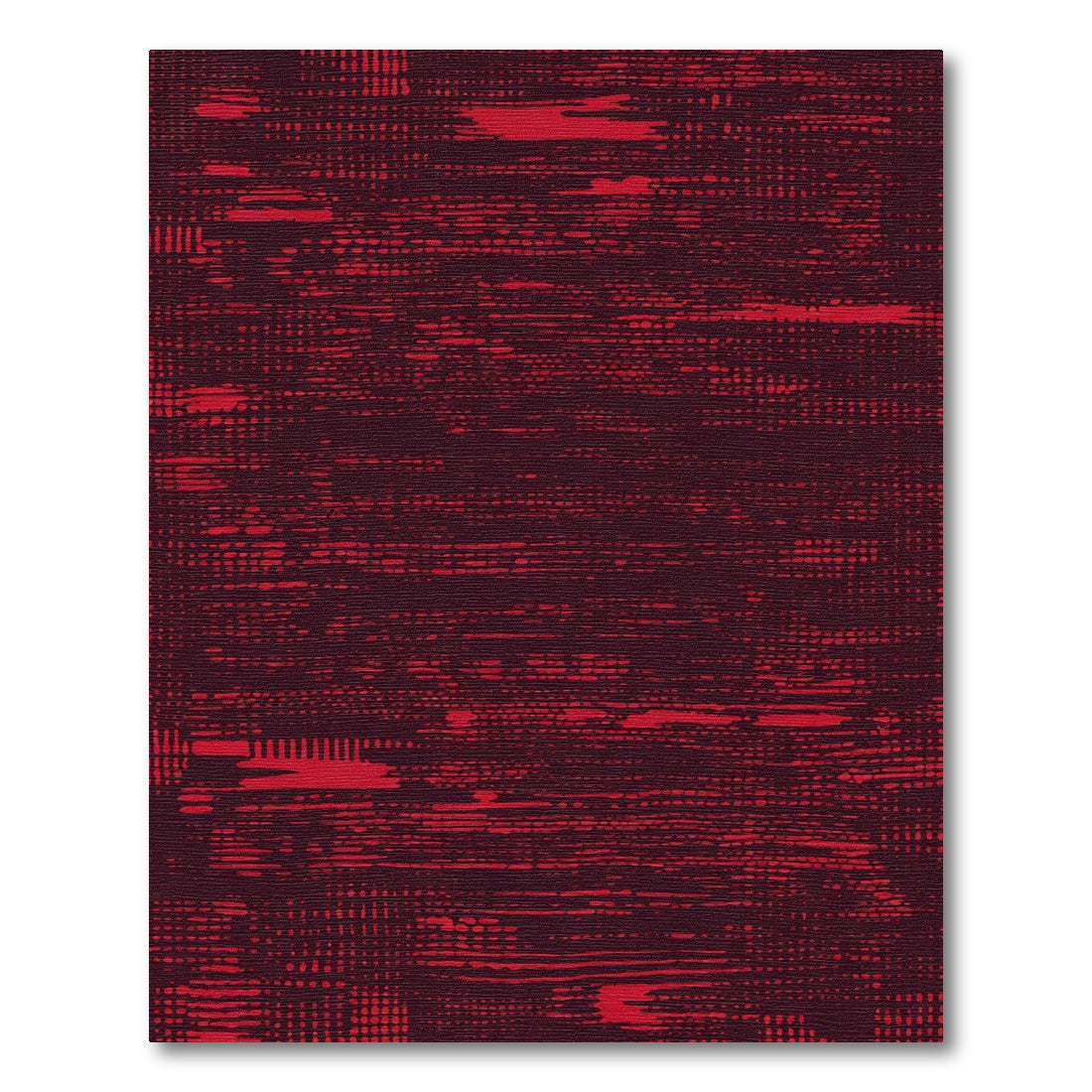 Crimson Abstract Distressed Stripe Rug