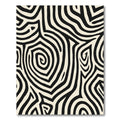 Organic Black And Ivory Swirl Lines Rug