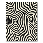 Organic Black And Ivory Swirl Lines Rug