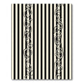 Black Cream Vertical Stripe Vine Rug
