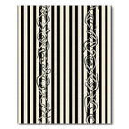 Black Cream Vertical Stripe Vine Rug