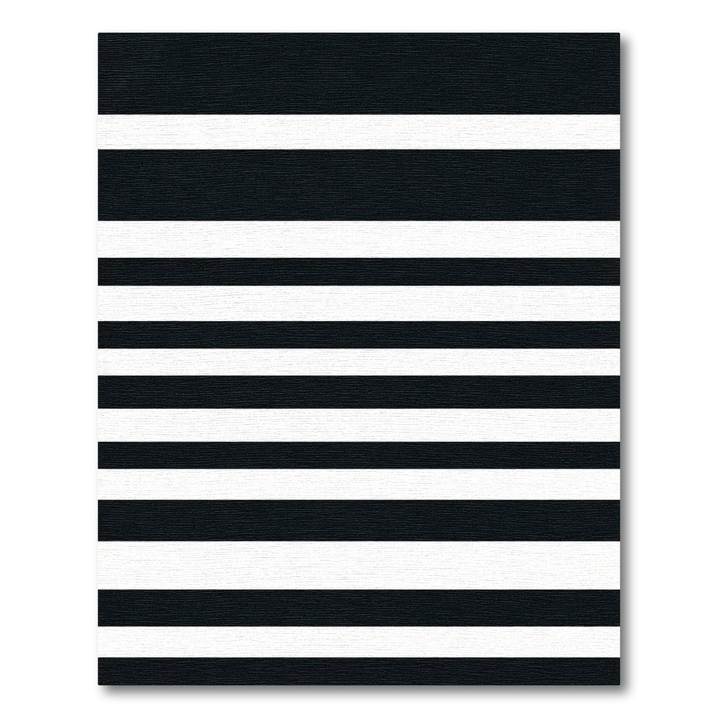 Bold Black and White Linear Bands Rug