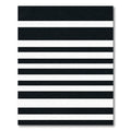 Bold Black and White Linear Bands Rug