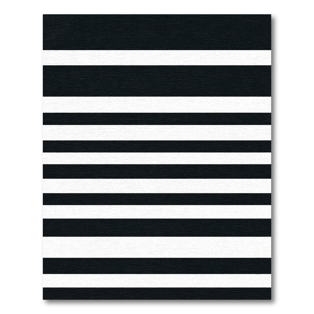 Bold Black and White Linear Bands Rug