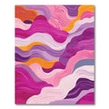 Vivid Magenta Abstract Wavy Stripes Rug