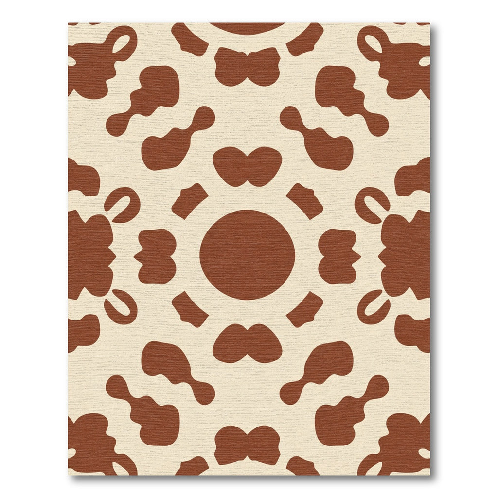 Cream Brown Abstract Spots Rug