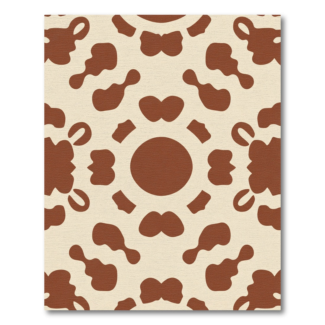 Cream Brown Abstract Spots Rug