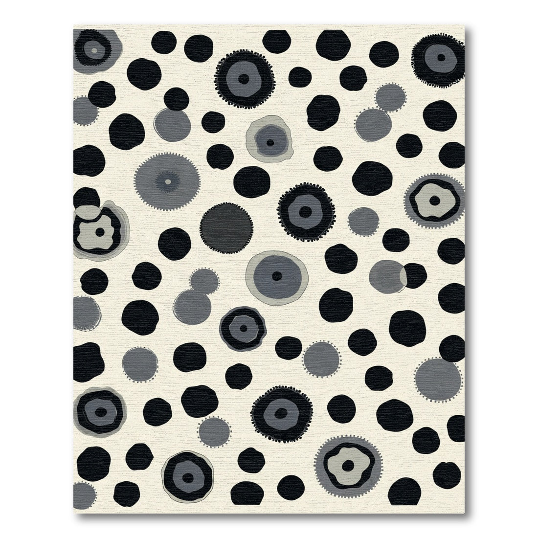 Monochromatic Abstract Circle Medallion Scatter Rug
