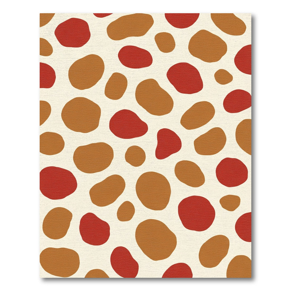 Red Brown Organic Blob Composition Rug