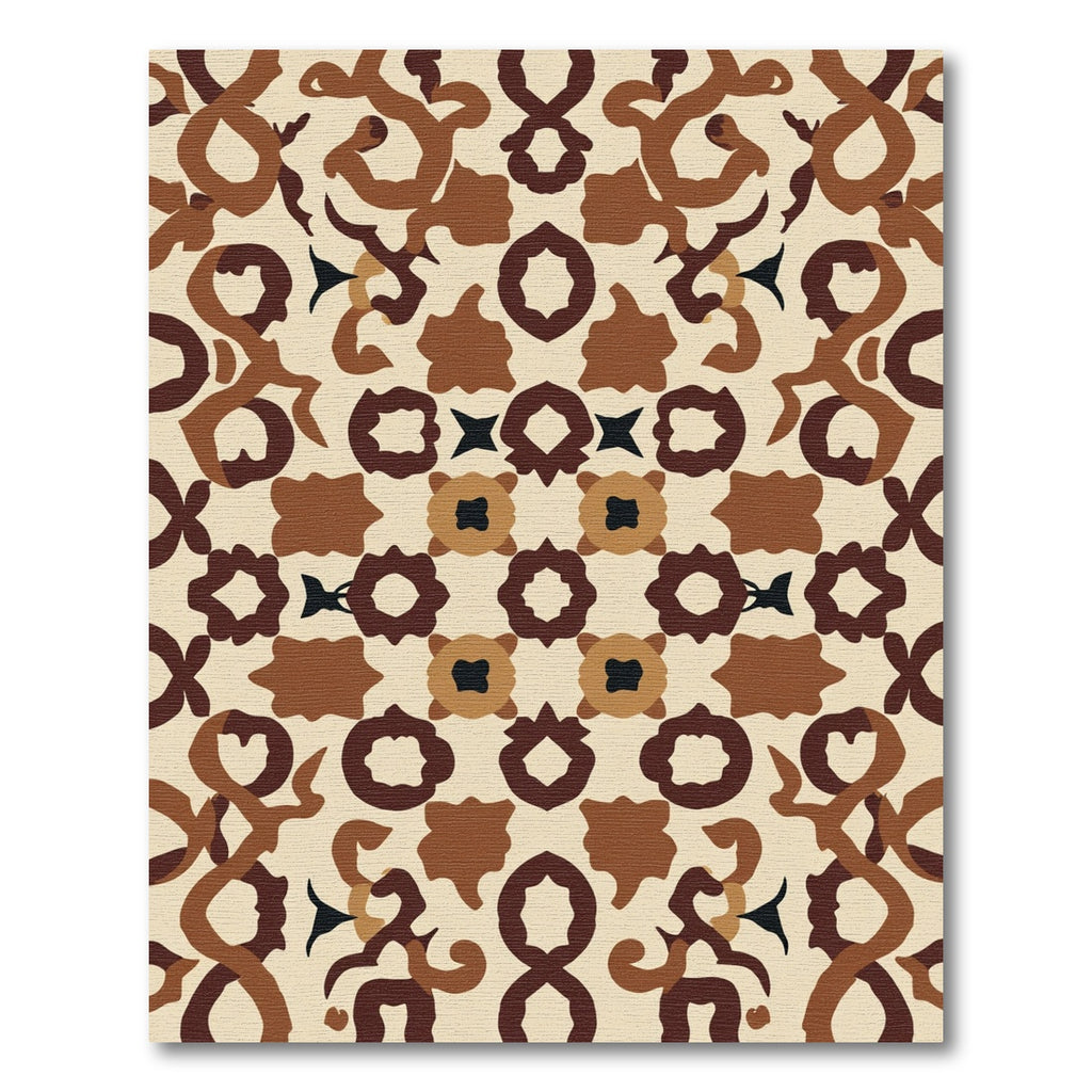 Earthy Brown Abstract Organic Medallion Rug