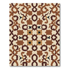 Earthy Brown Abstract Organic Medallion Rug