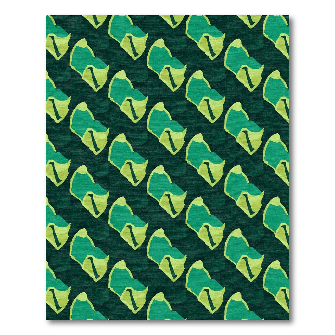 Emerald Abstract Organic Waves Rug